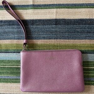 Coach pink/purple metallic wristlet